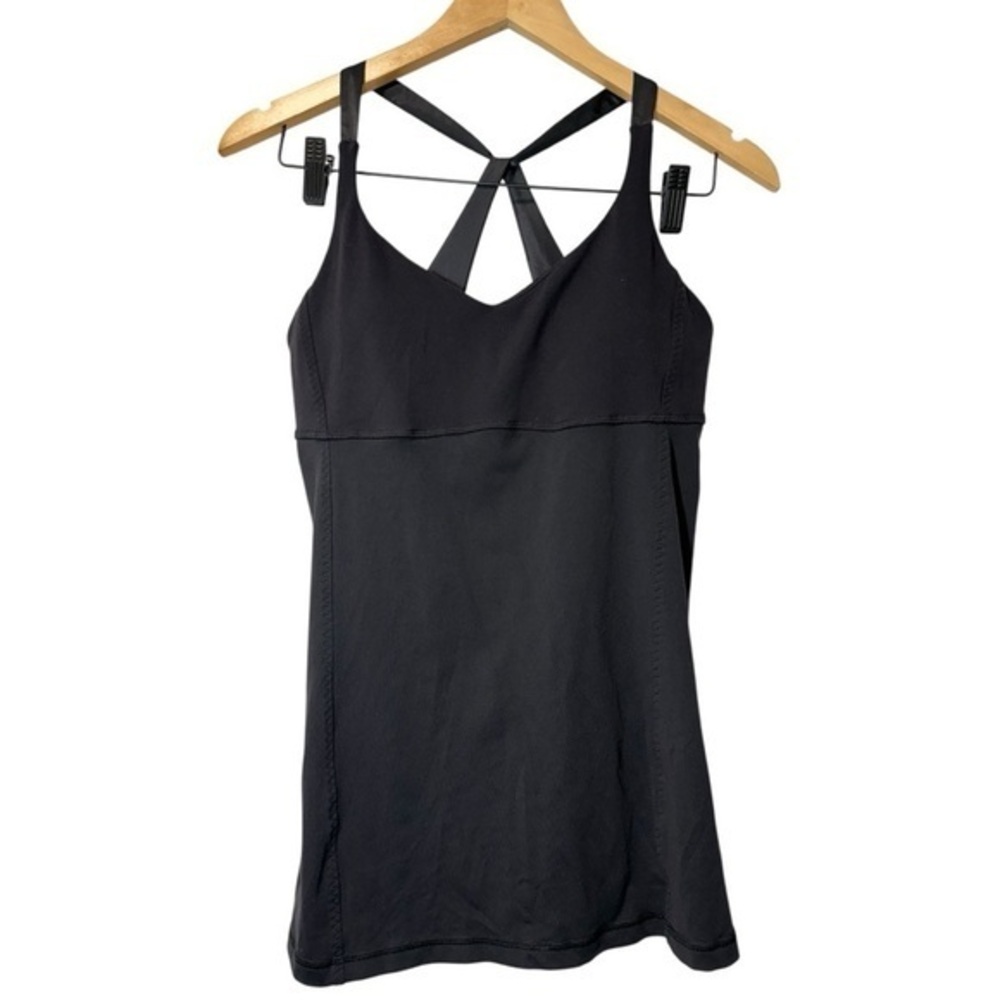 Lululemon Athletica Cross-Back Black Padded Tank Top size 8